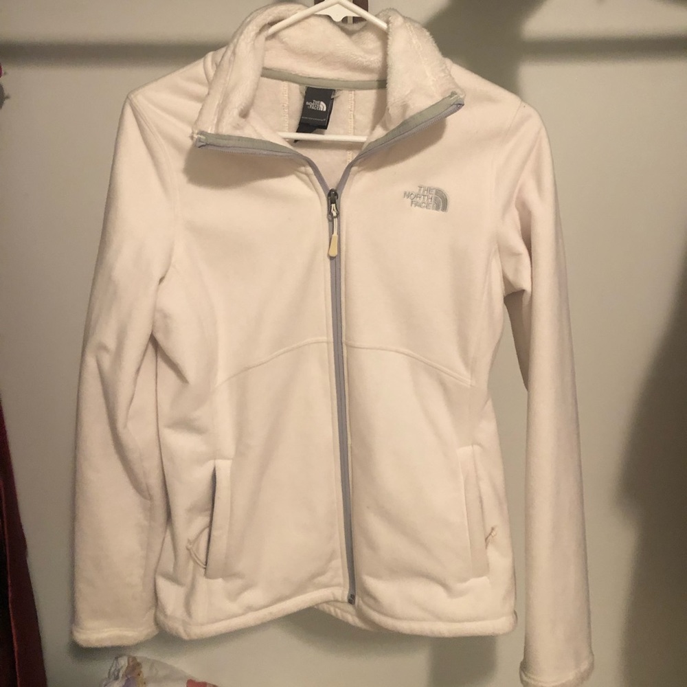 White North face zip up fleece